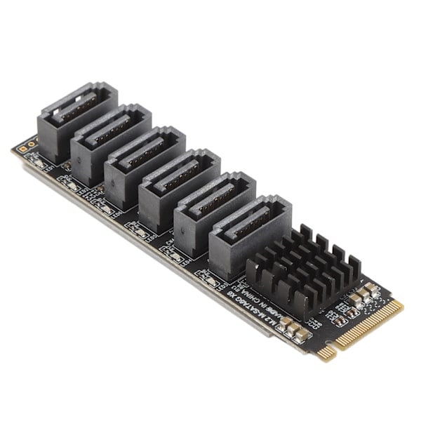 M.2 til SATA3.0 adapterkort 6 Gbps højhastigheds ASM1166 M.2 PCIE til SATA udvidelseskort med smart indikator