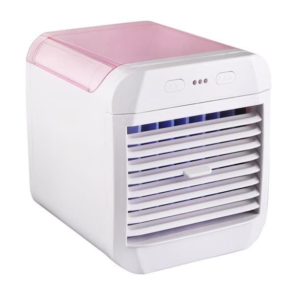 Bærbar Aircondition Mini Køleventilator Luftkøler 3 Vindhastigheder Skrivebords USB-drevet Luftfugter Natlys Ventilator Pink
