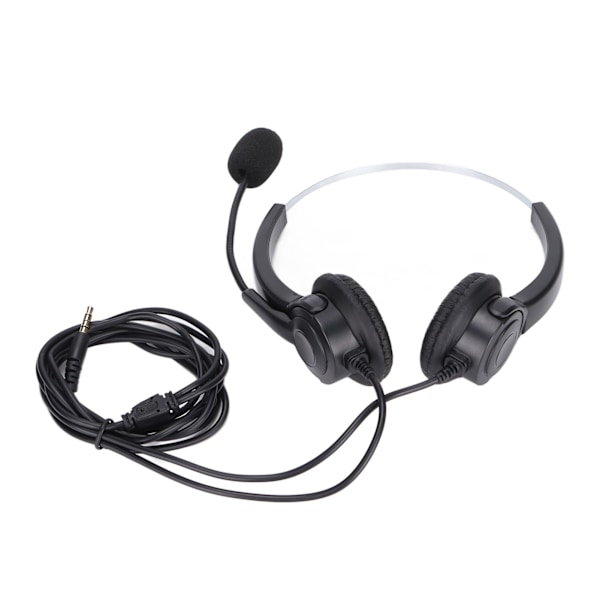 Call Center Headset USB 3,5 mm Jack Støyreduksjon Volumkontroll Kundeservice Hodetelefon for Kontor Datamaskin