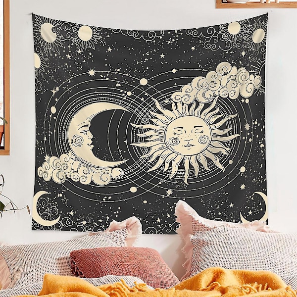 1 st Väggbonad Tyg Väggdekor Sovrum Bohemisk Väggbonad Psykedelisk Mandala Väggbonad för Vardagsrum Sovsal (150*200CM)