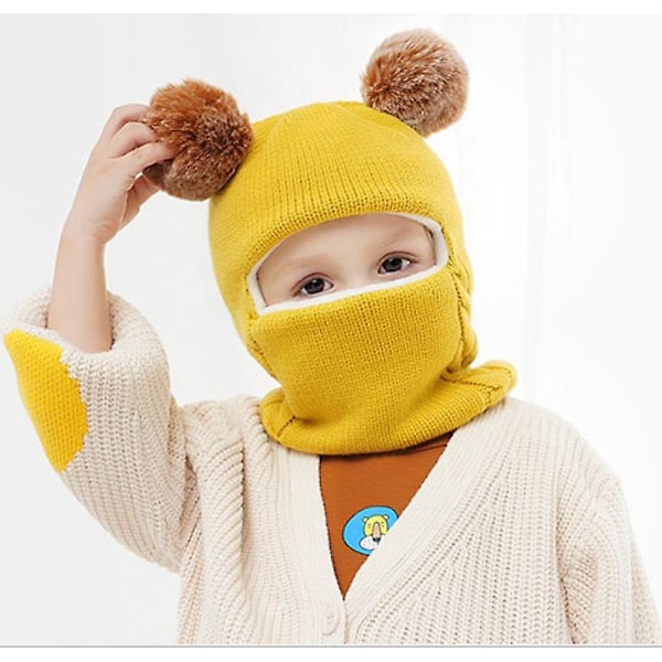 Varmt Hættehue til Børn Efterår Vinter Toddler Hat til Drenge Piger Cozy Gul Cap
