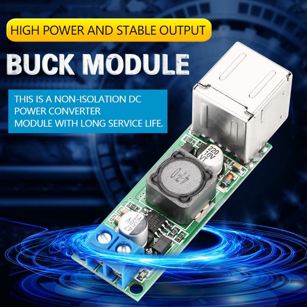 DC-DC Spenningsnedtrappende Strømforsynings Buck Modul 6-35V til 5V 3A Dobbel USB