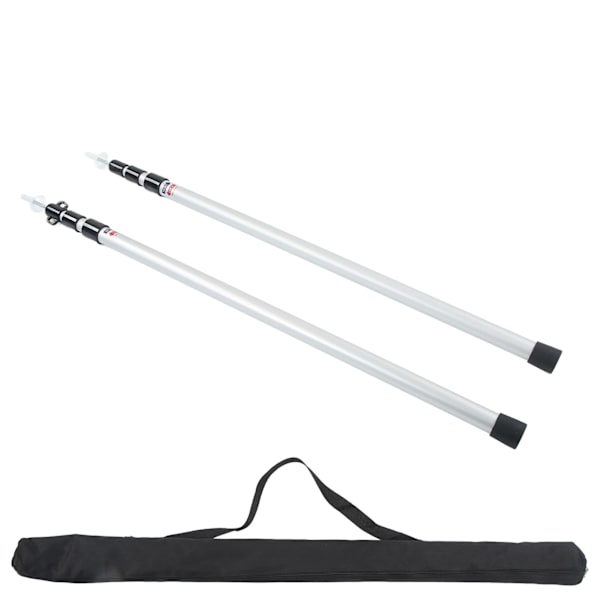 2 st Camping Tältstänger Aluminiumlegering Justerbar 95 till 235cm Teleskopisk Takstöd Stänger med Förvaringsväska för Vandring Ryggsäck
