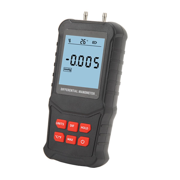 Digital Manometer 20.68Kpa Høj Nøjagtighed Overbelastning Prompt Automatisk Sluk Håndholdt Differential Trykmåler