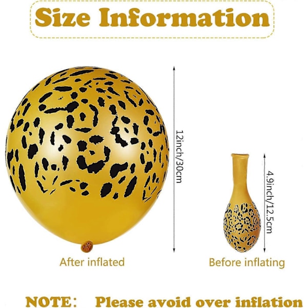 Dww-100 Stk. Leopard Latex Balloner Gupard Balloner Jungle Dyreballoner til Festartikler til Zoo Safari Dyredekoration