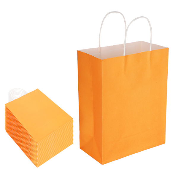 Ympäristöystävällinen kannettava voimapaperikassikauppa Vaatepakkaus Lahjakassi (M 21 x 11 x 27,5 cm) Oranssi
