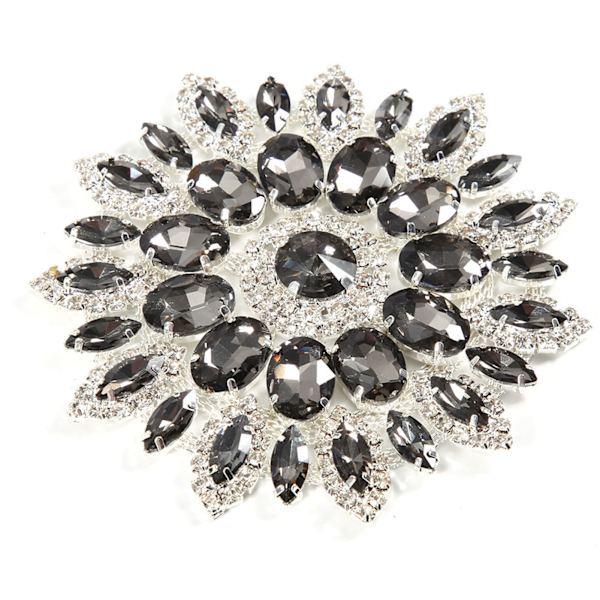 Kristallglas Rhinestones Dekoration DIY Kläder Tillbehör (Transparent grå Silver Base)