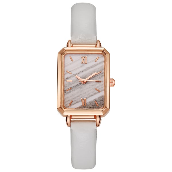 Watch Liten Elegant Vintage Enkel Stil Rektangel Rostfritt Stål Fashionabla Armbandsur För Kvinnor Vit