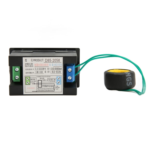 AC Meter Enfase LCD Digital AC Panel Meter Spenning Strøm Frekvens Amp Watt Power Monitor AC40‑300V 0,00-110,0A