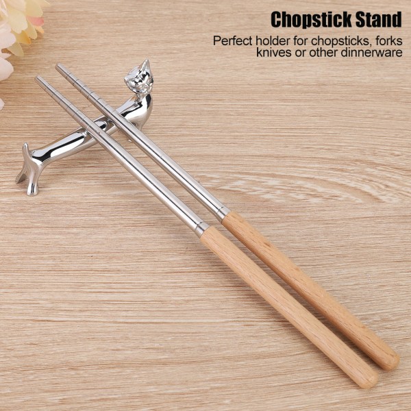 Kattemønster Holdbart Køkkenservice Spisepinde Holder Stand Bord Dekorativ Ornament