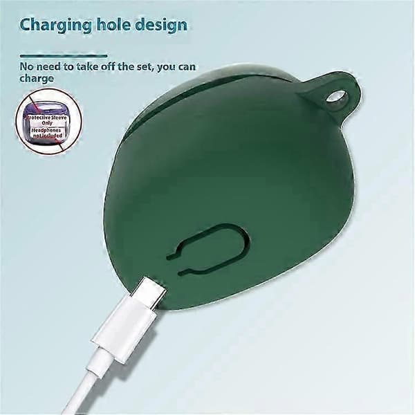 Compatible Protective Case for JBL Tune Flex 2 Bluetooth-compatible Headphones Silicone Shell with Hook Black