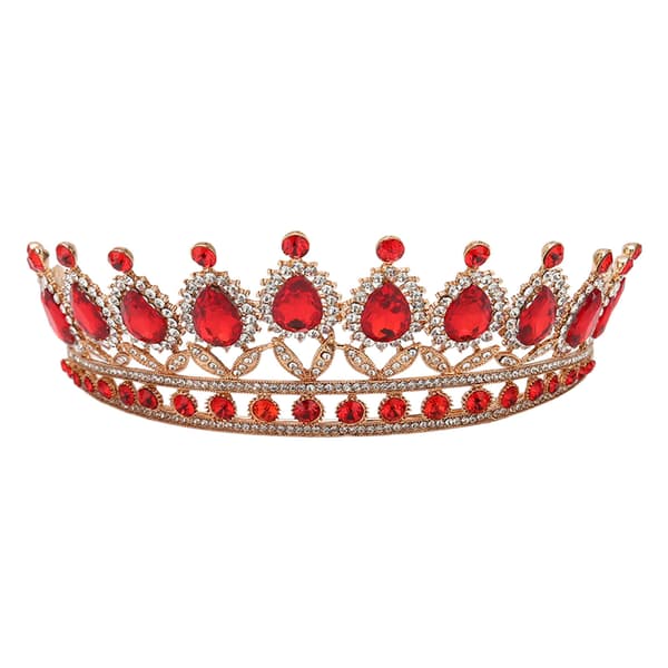 Kronröd Rhinestone Retro Halvcirkel Hårtillbehör Krona för Bröllopsfest Bal