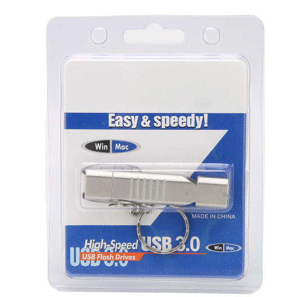 USB3.0 U -levyn itsesuojaus Iskunkestävä pieni kompakti virtaviivainen ulkoasu 2 in 1 Whistle Flash Drive 128 Gt