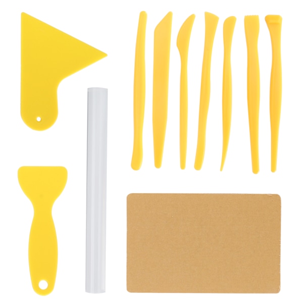 11 stk. lerredskaber Akryl Mud Stick Rubbing Clay Board Carving Scraper Craft Tools til børn