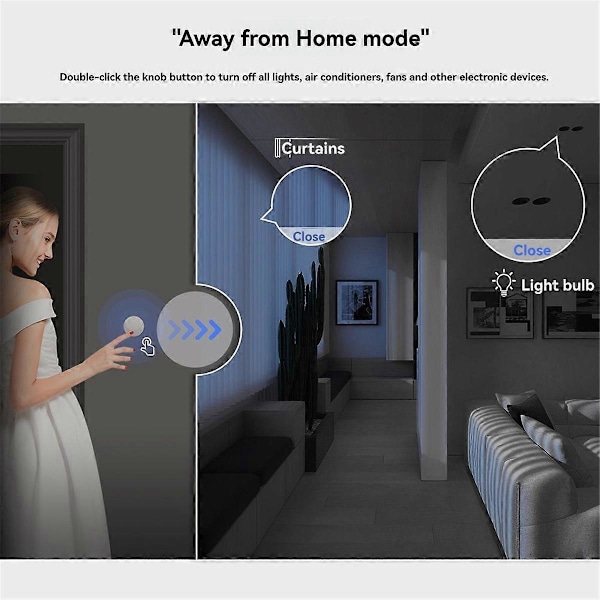 2 stk. Tuya ZigBee Smart Knob Switch med Smart Life App Scenarier