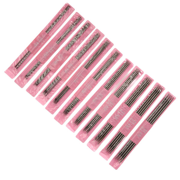 11 storlekar 44 st dubbelspetsiga stickningsnålar set 2 mm till 6 mm 9,8 tum längd rostfritt stål DIY stickningsnålar för strumpor mössor
