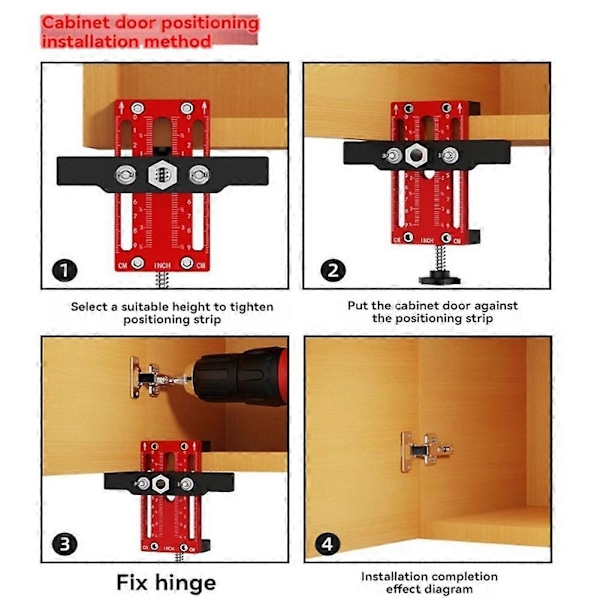 Skabsdør Installations Rebounders Positioner, Skab Hardware Jig