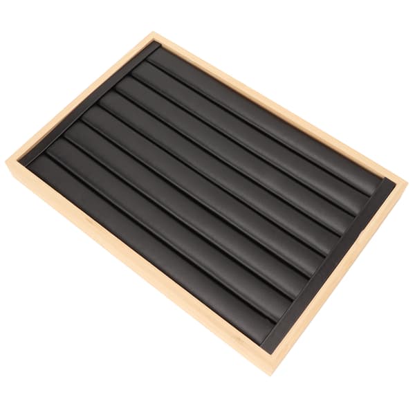 Stabelbar Smykkeskuffe Organizer Opbevaring Display Showcase Holder Boks 7 Linjer Sort