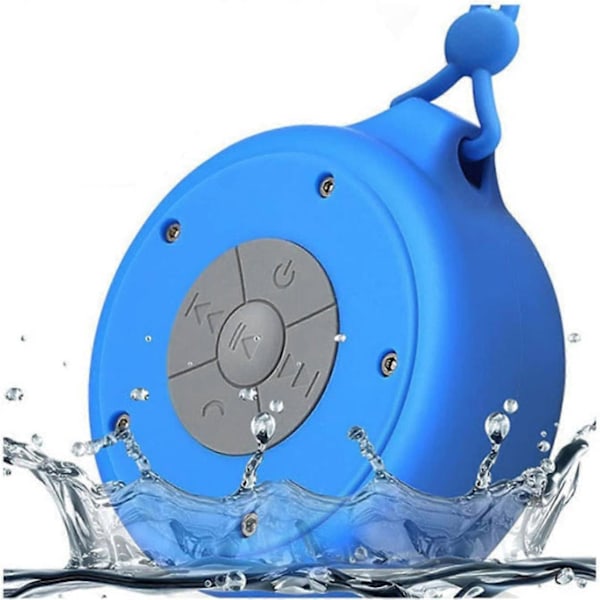 Portabel Trådlös Bluetooth Duschhögtalare med Sugkopp Duschhögtalare för Strand, Pool, Hem, Fest, Blå