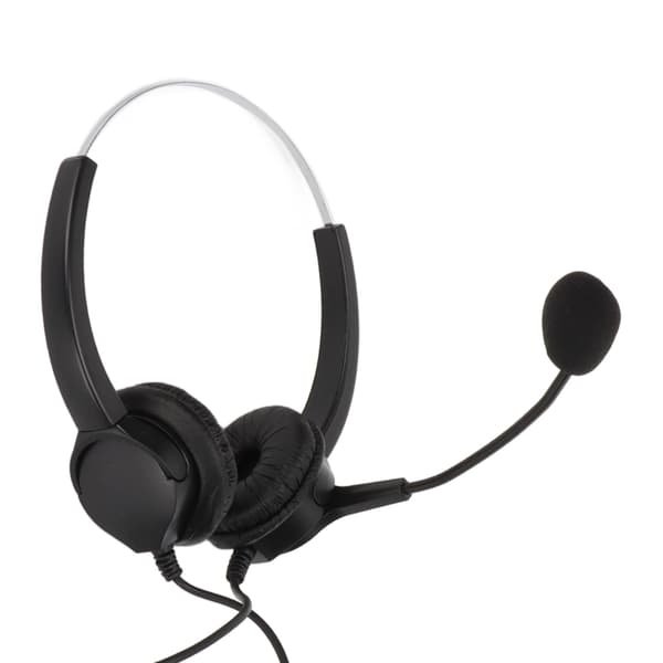 Call Center Headset 3,5 mm stik kablet computerhovedtelefon med støjreducerende mikrofon til telefon, bærbar computer, pc, tablet