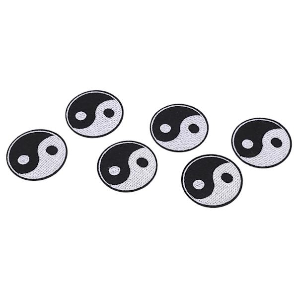 6 kpl Yin Yang -paikkaa Tai Chi -kuvio DIY vaatteiden paikat Individualisointi Puuvilla ompelupaikat paitapaketti Hat lompakko
