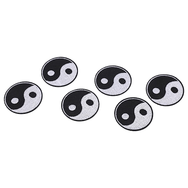 6 stk. Yin Yang-patch Tai Chi-mønster DIY-tøjpatches Individualisering Bomulds-syninger Patches til skjortepakke Hat Tegnebog