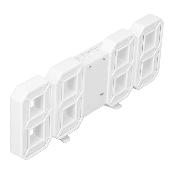 3D LED digital väckarklocka ABS nattlampa temperatur skrivbordsväggklocka för heminredning sovrum vit
