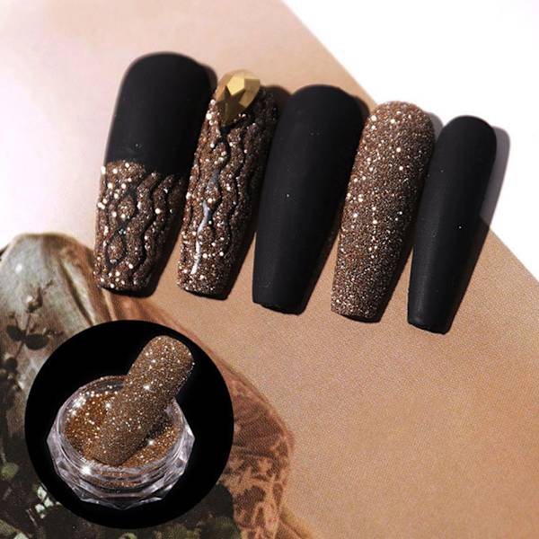 6 färger kristall nagelpulver glänsande nagelpulver nagelkonst dekorationer