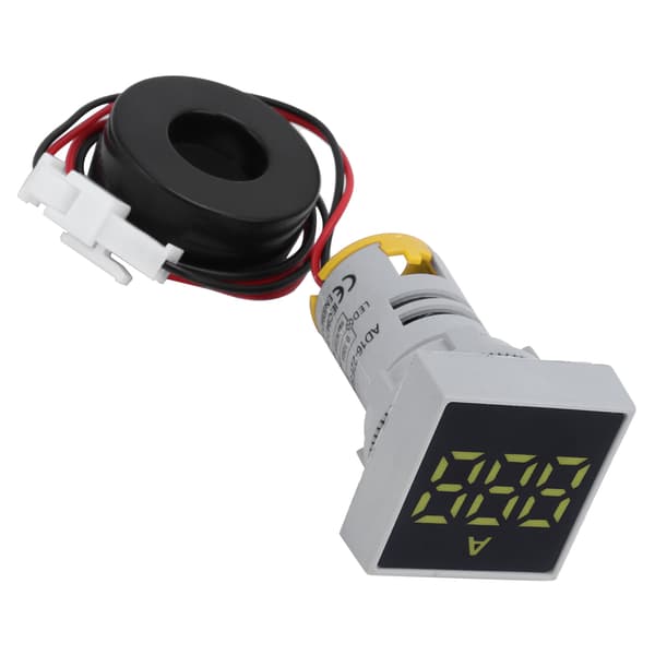 Digitalt Strømmåler Mat Panel Amperemeter Signalindikatorlys AC 220V AD16‑22FSAYellow