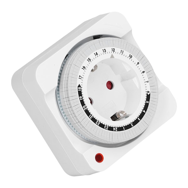 Timer-stikkontakt, mekanisk, 24 timer, 15 minutters intervaller, automatisk nedtællingsudtag, timer til elcykel, EU-stik, 230V