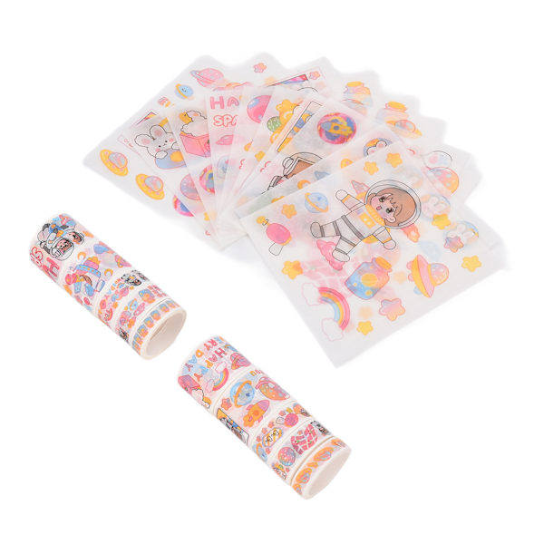 Hand Account Tape Sticker Söt Liten Jelly Bean Tape Sticker Set Hand Account Dekoration StickerRainbow Universe