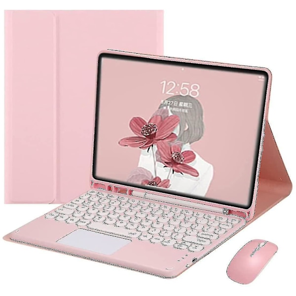 iPad Pro 12.9 5. generation Touch Keyboard Case med Bluetooth Mus Pink