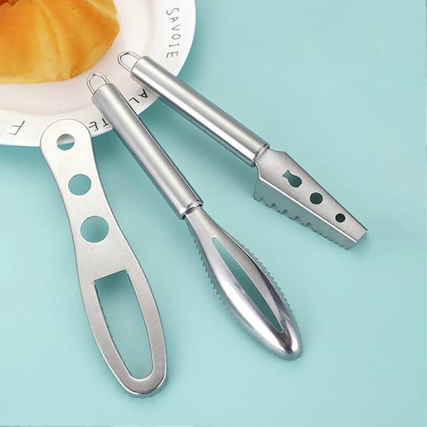 Stainless Steel Fish Scale Scraper with Splash Guard Ergonomic Handheld Descaling Tool for Kitchen