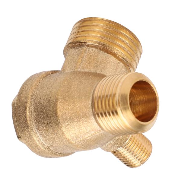 Kontraventil Messingmateriale 1-vejs gevindforbindelse Luftpumpe Tilbehør 1/2x3/8x10
