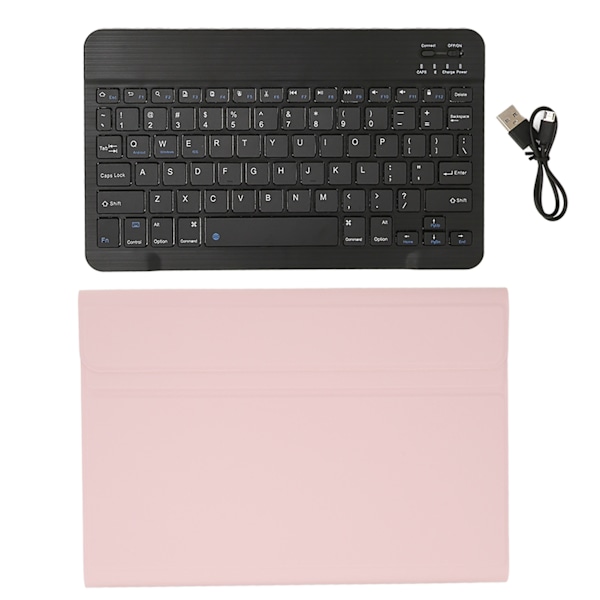 Bluetooth-tastaturdeksel fallsikkert stille taster nettbrettbeskyttende deksel med flyttbart tastatur for Lenovo Xiaoxin 10.6 rosa