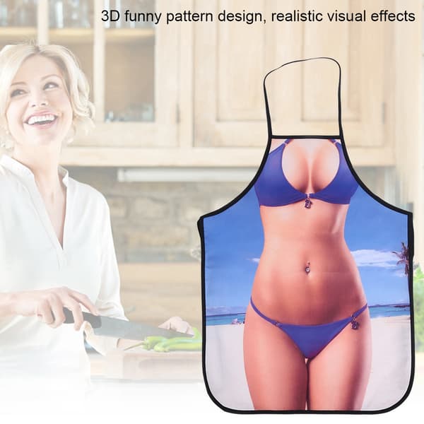 3D Morsomt Forkle Sexy Mann Kvinne Forkle Vanntett Forkle (Bikini Kvinne)