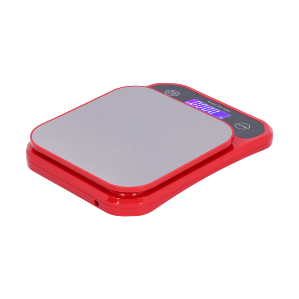USB-opladningsvægt Vandtæt køkkenbagning madvægt Elektrisk vægt Måling Balance Rød 5 kg/0,1 g