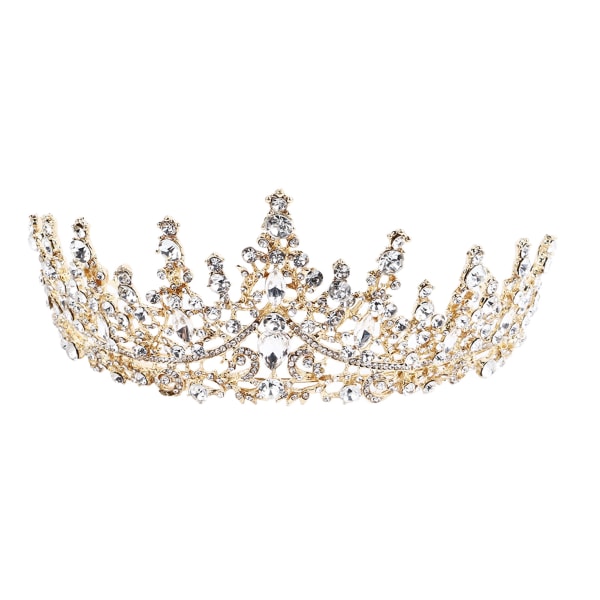 Brudekrone pannebånd Gullbryllup Rhinestone Crown Romantisk Elegant krone hårtilbehør