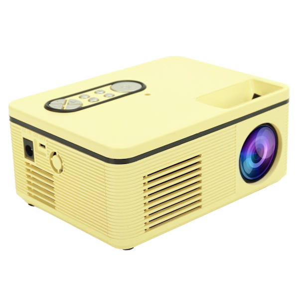 Projektor Mini LED Bærbar 1080P HDMI MultiFunksjon Hjemmekino S361 100-240V(Gul AU Plugg)