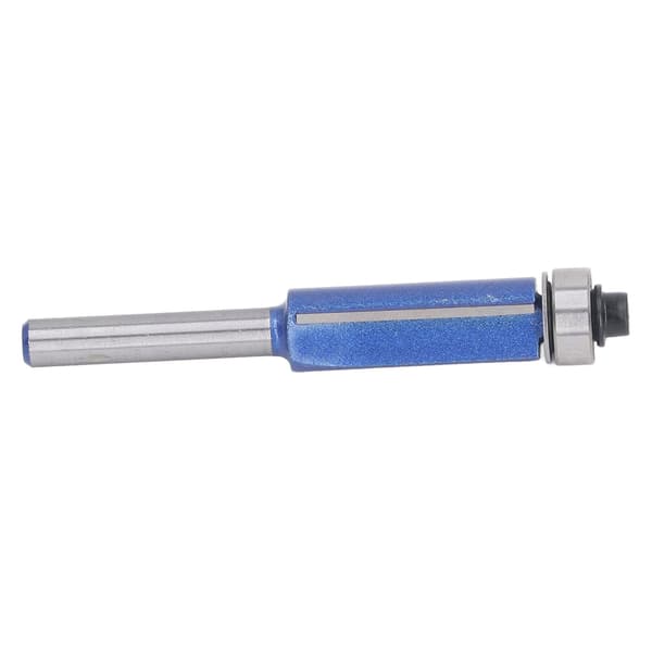 1/4in skaft top leje flush trim router bit blå sølv farve træbearbejdning trimning router bit