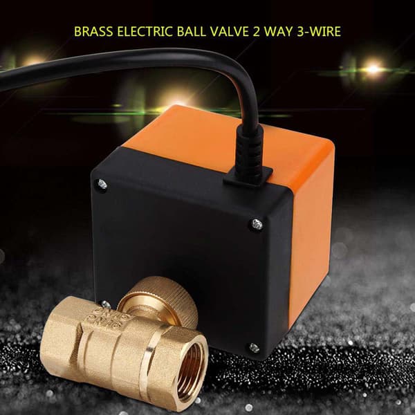 AC 220V Messing Elektrisk Motorisert Kuleventil 2-veis 3-leder 1.6Mpa Gjenget DN15