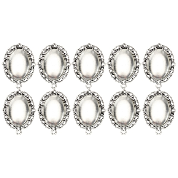 10 set glasplåsterhänge ovala brickor glascabochon klara kupolplattor DIY smyckestillbehör