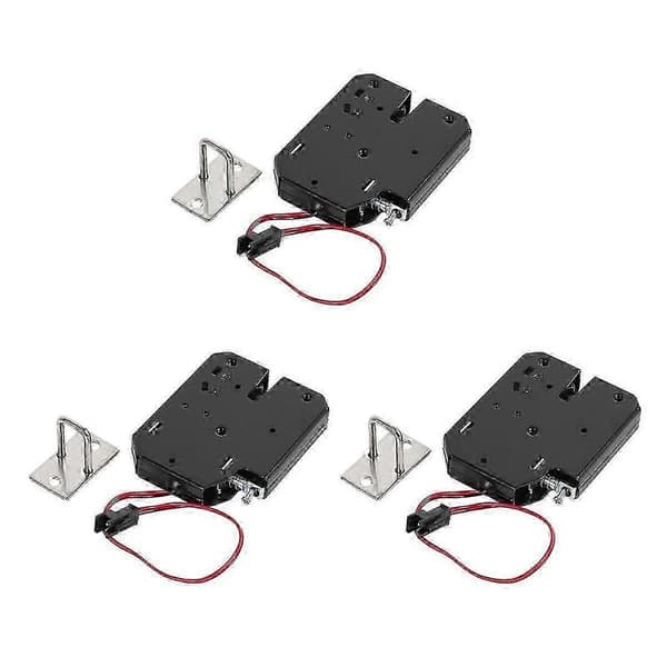 3X 12V 2A Elektrisk Magnetlås 150KG/330Lb Feilsikker Holdekraft Elektromagnetisk Dørkontroll S black