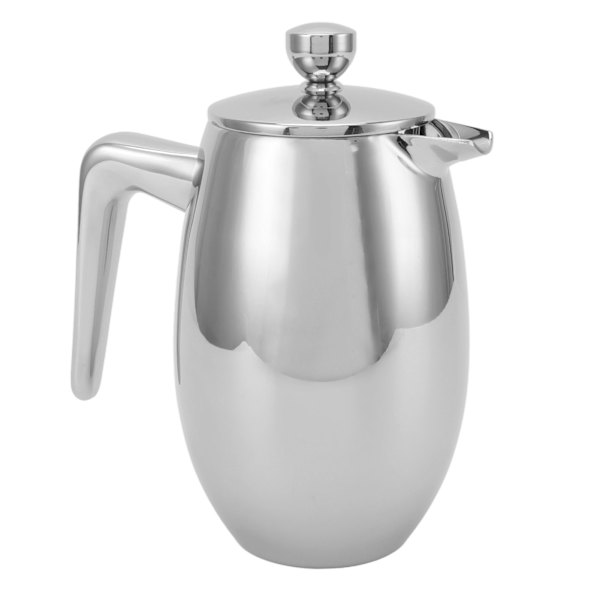 Fransk press 304 rostfritt stål dubbla lager U-formad mun handbryggning tekanna för hem 350ml