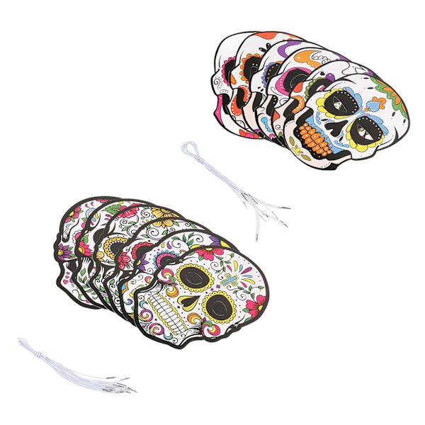 12kpl Day of the Dead -naamio kuminauhalla Houkutteleva Halloween-naamio Halloween-juhliin