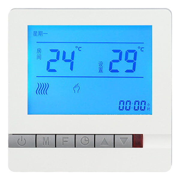 Termostat LCD-skærm Høj nøjagtig temperatursensor Overophedningsbeskyttelse Temperaturregulator