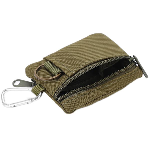 Udendørs EDC Molle Pung Pung Mini Bærbar Nøglekort Etui EDC Pung Taske Møntpung med Karabinhage Grøn