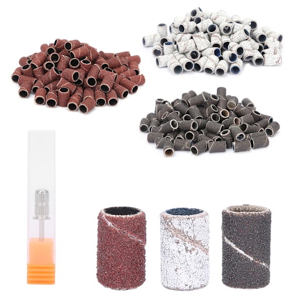 300 st slipmaskiner 80# 120# 180# Grit fil nagel manikyr pedikyr verktyg med axel