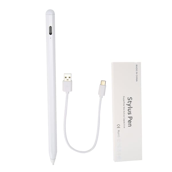 Kapacitiv penna Aktiv skärm Touch Universal Stylus för iPad Tablet PC för Android-telefonVit