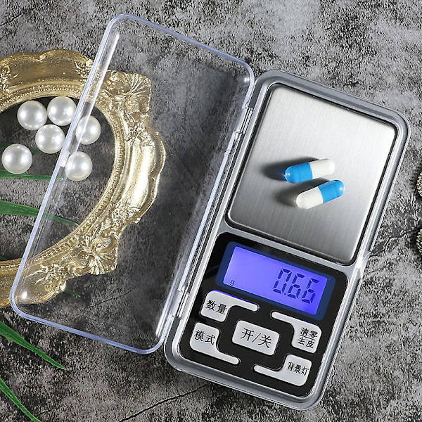 500g Digital Præcisionslommevægt, Nøjagtig til 0,01g, Bærbar Mini Vægt til Urter, Mad, Smykker, Ounces/Grains, Praktisk og Kompakt